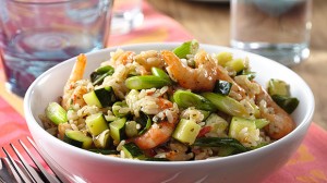 Comment préparer un risotto aux crevettes et aux courgettes ?